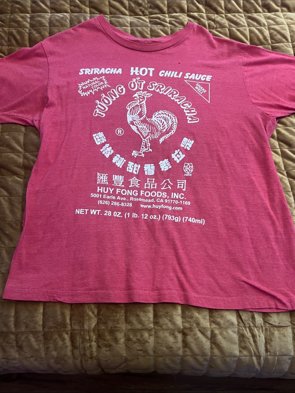 🔥Sriracha Hot Chili Sauce Graphic Tee - red with White Print super soft